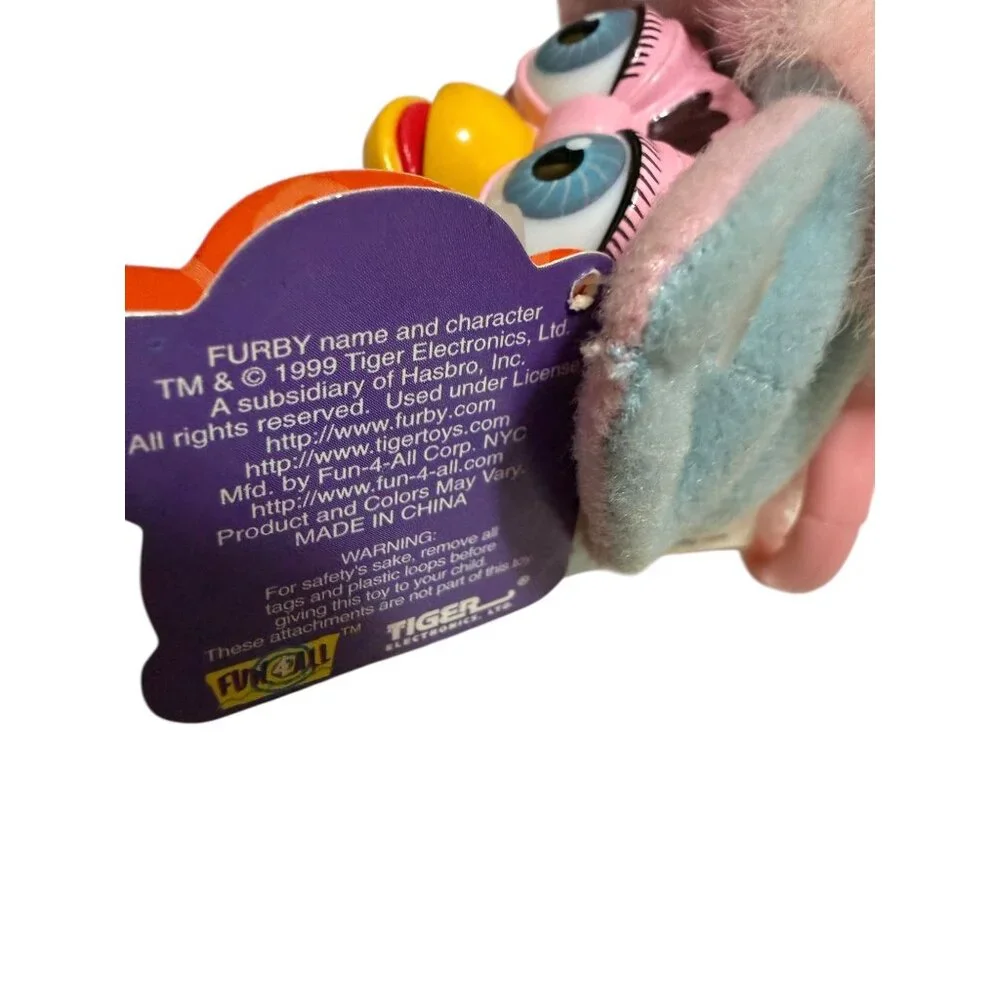 Vtg 1999 Tiger Electronics Talking Furby Mini Clip-on Keychain Pink Blue Works - Picture 4 of 4